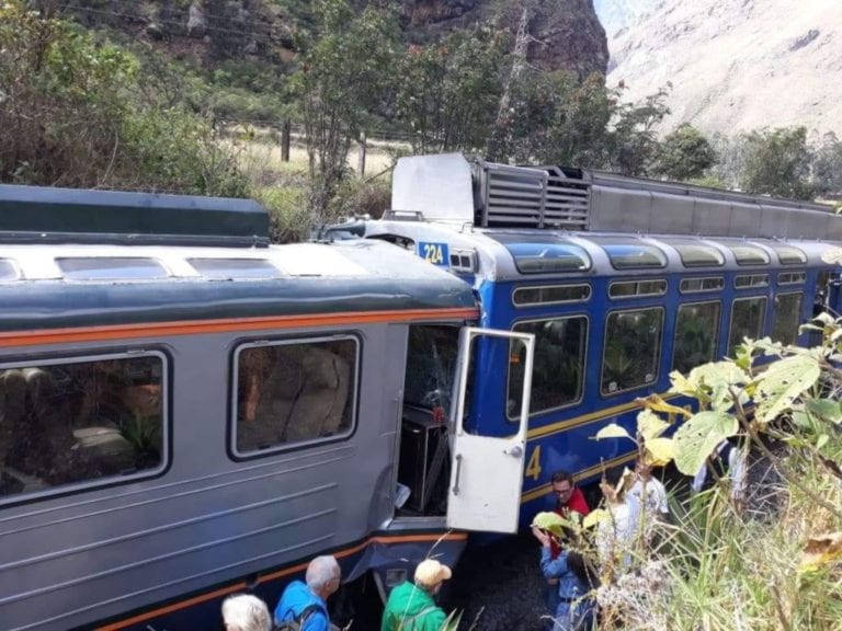 Choque de trenes en la vía Machu Picchu dejó más de 20 heridos