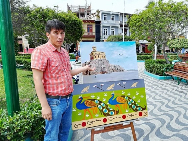 Pintor mollendino busca apoyo para continuar promoviendo el arte