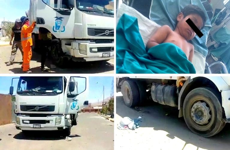 Camión recolector de basura atropella a niño y le mutila un pie 