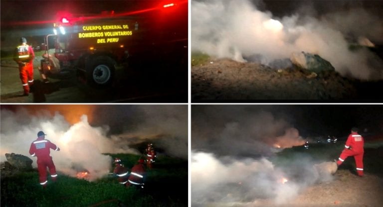 Un nuevo incendio forestal se registró en la vía Mollendo – Mejía 