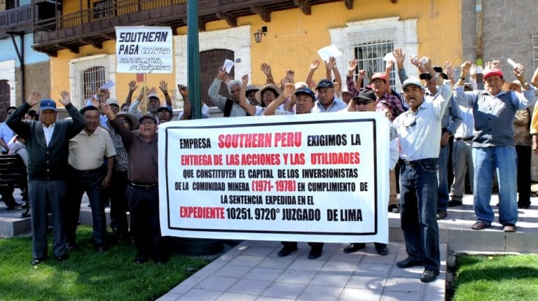 Jubilados embargan acciones de inversión a Southern Peru