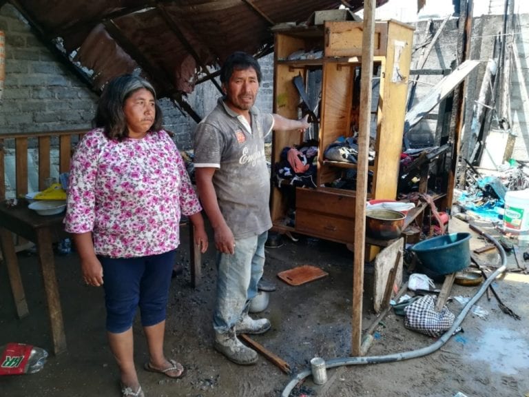 Pampa Inalámbrica: Se incendia vivienda de familia de escasos recursos económicos