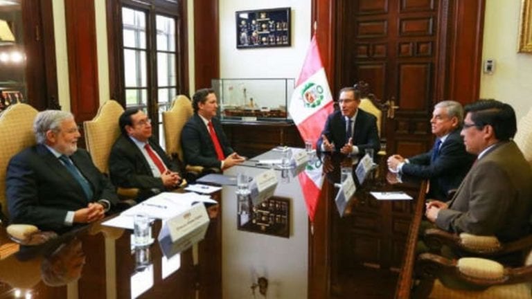 Martín Vizcarra se reunió con los presidentes del Congreso, Poder Judicial y Tribunal Constitucional