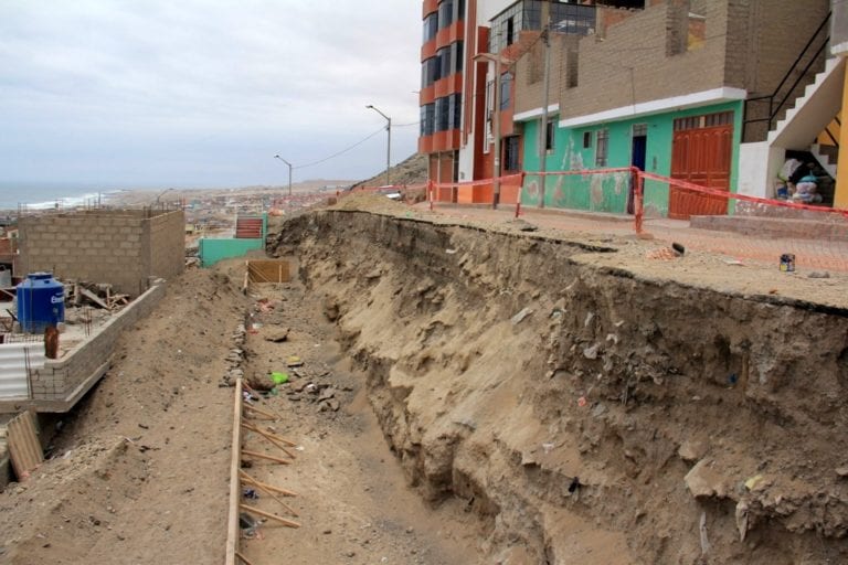 Reinician obra de construcción del muro de contención en Miramar