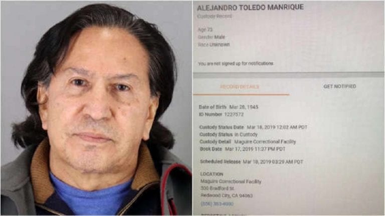Alejandro Toledo fue detenido en EE.UU. por estar ebrio en la vía pública