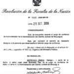 Presidente de la Junta de Fiscales de Moquegua solicitó retiro de confianza del administrador  1 01 Resolución de nombramiento de Juan Quevedo Fiscal de la Nación 2006 La Prensa Regional