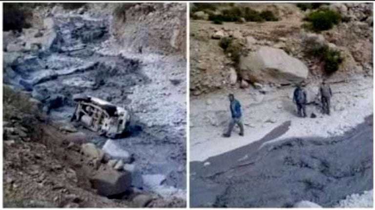 Camioneta con tres ileños cae a relave minero  