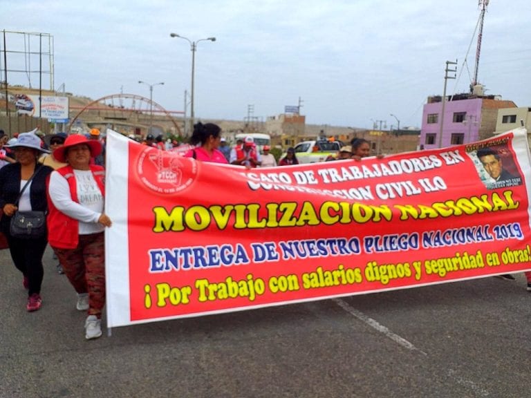 Trabajadores de construcción civil de Ilo y Moquegua acataron movilización nacional