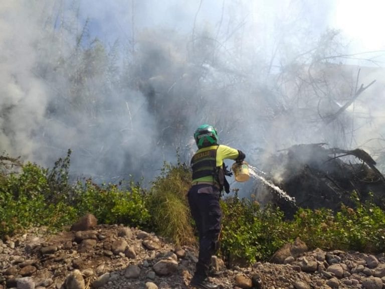 Nuevo incendio forestal se registró en la zona de Huracane