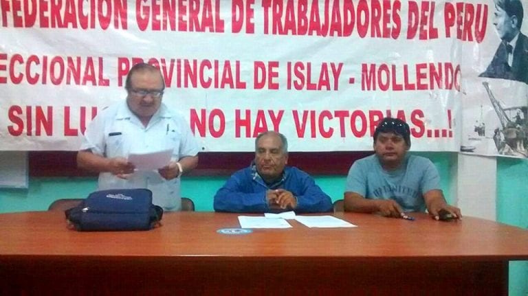 CGTP: disertan sobre historia laboral y sindical de Mollendo