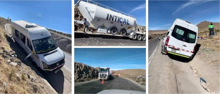 Cuatro muertos por choque entre minivan y cisterna en vía Arequipa – Puno