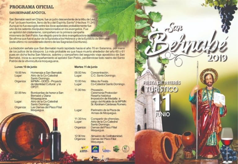 Municipalidad organiza festividad en honor a San Bernabé patrono de la vitivinicultura