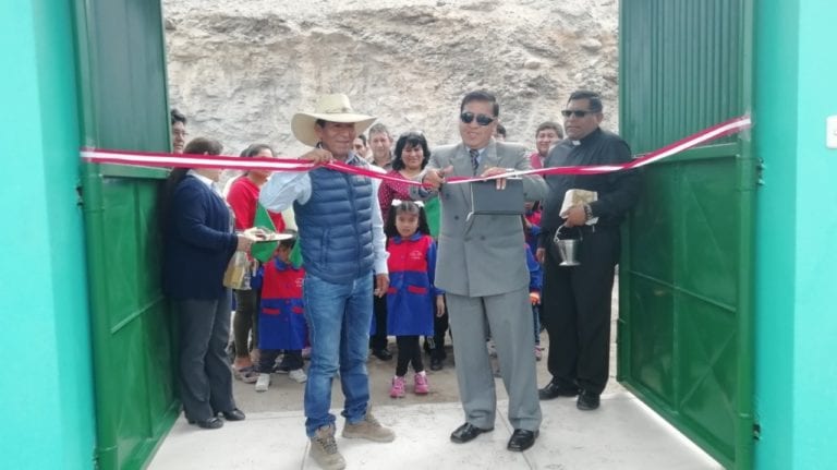 Alcalde Richard Ale entrega obra de jardín de niños “Estrellitas”