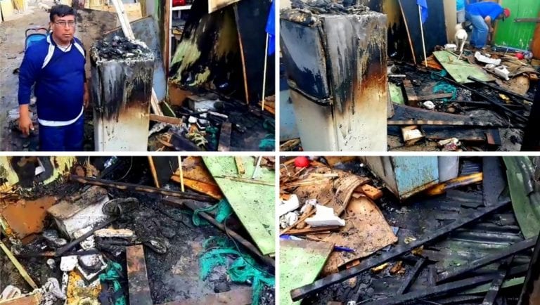 Incendio consume humilde vivienda de mototaxista en la Pampa Inalámbrica 