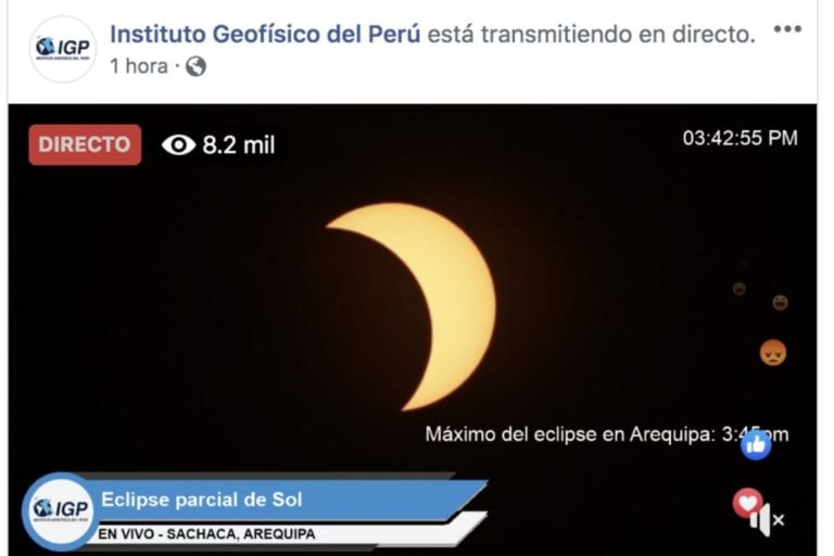 Arequipa: eclipse parcial solar tuvo 61% de cobertura por la Luna