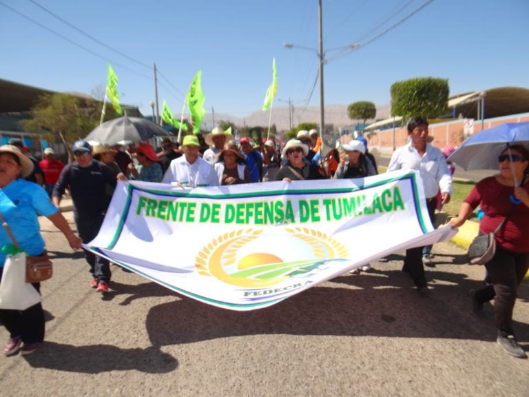 Mañana definen acciones del paro en Tumilaca