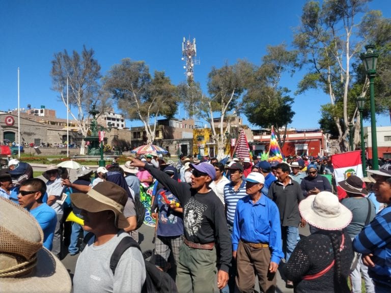 Día 1: En medio de diversos reclamos, pueblo de Moquegua protesta contra Anglo American Quellaveco
