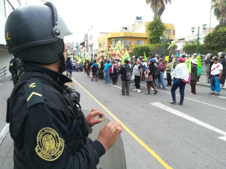 Opositores a Tía María se movilizaron en Mollendo rechazando el proyecto minero