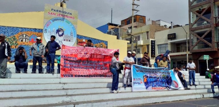 Trabajadores de Construcción Civil realizaron marcha de protesta