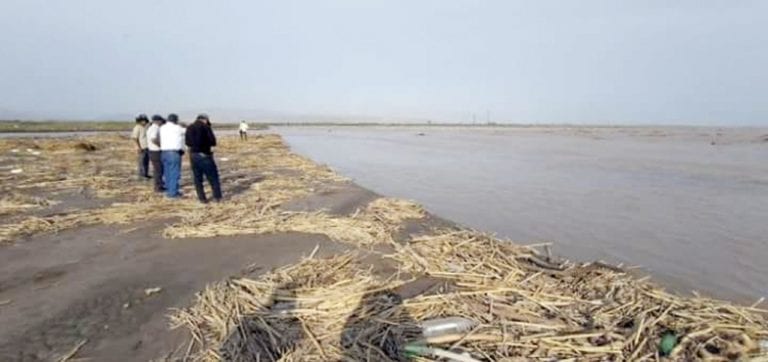 Inspeccionan áreas afectadas por desborde del río Tambo