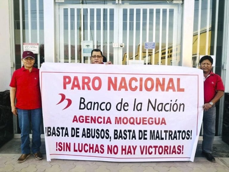 Trabajadores del Banco de la Nación acataron paro de 24 horas a nivel nacional