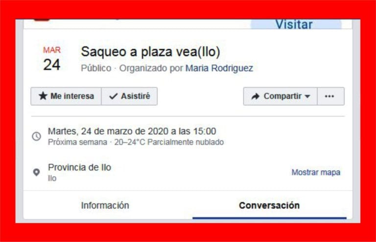 Irresponsables a través de Facebook promueven saqueo a Plaza Vea