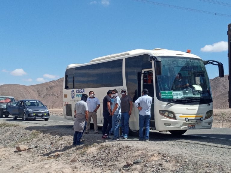 Trabajadores provenientes de Marcona imposibilitados de ingresar a Moquegua