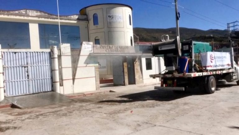 Camión nebulizador “Jilata” de Southern desinfecta zonas críticas en Candarave