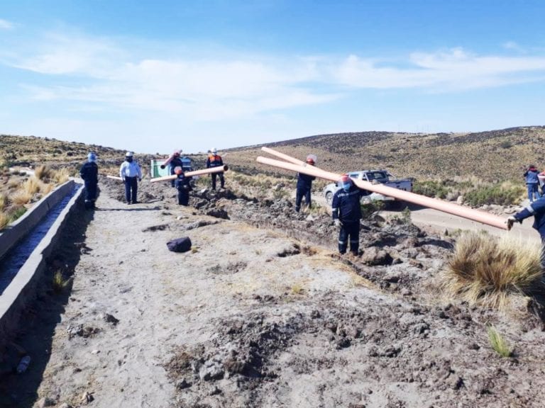 Gobierno Regional Moquegua ejecuta instalación de servicio de riego de canal Jorata