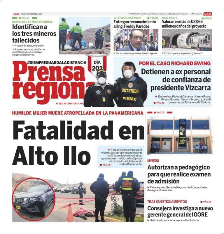 La Prensa Regional – Sábado 3 de octubre del 2020