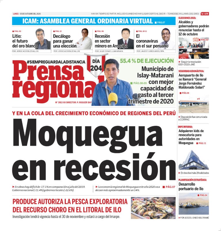 La Prensa Regional – Lunes 5 de octubre del 2020