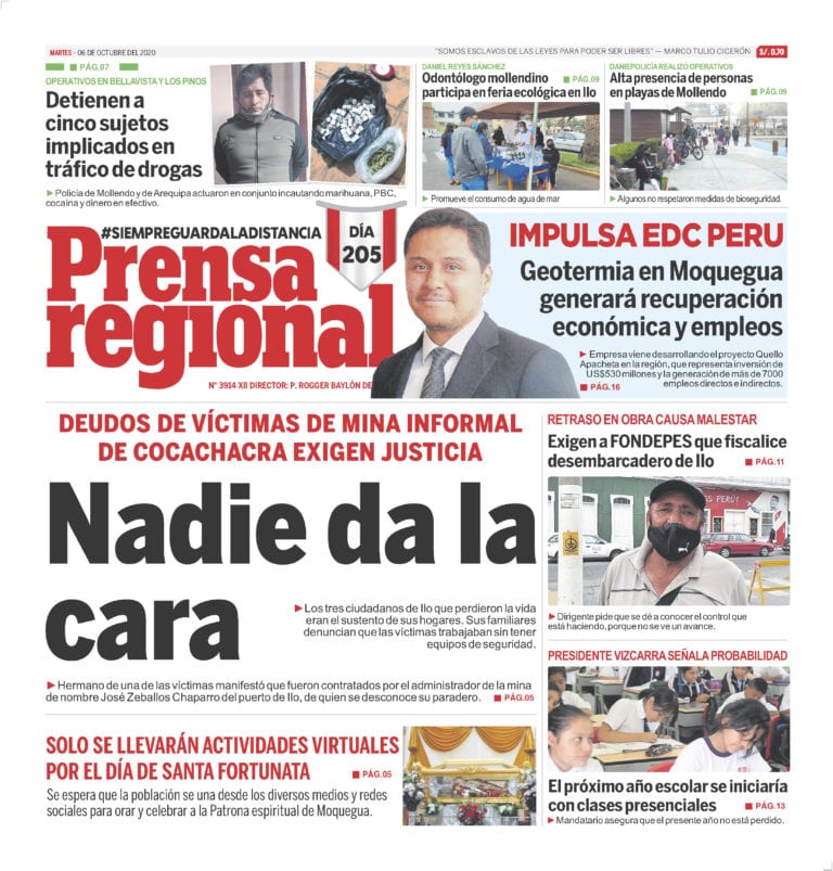 La Prensa Regional – Martes 6 de octubre del 2020