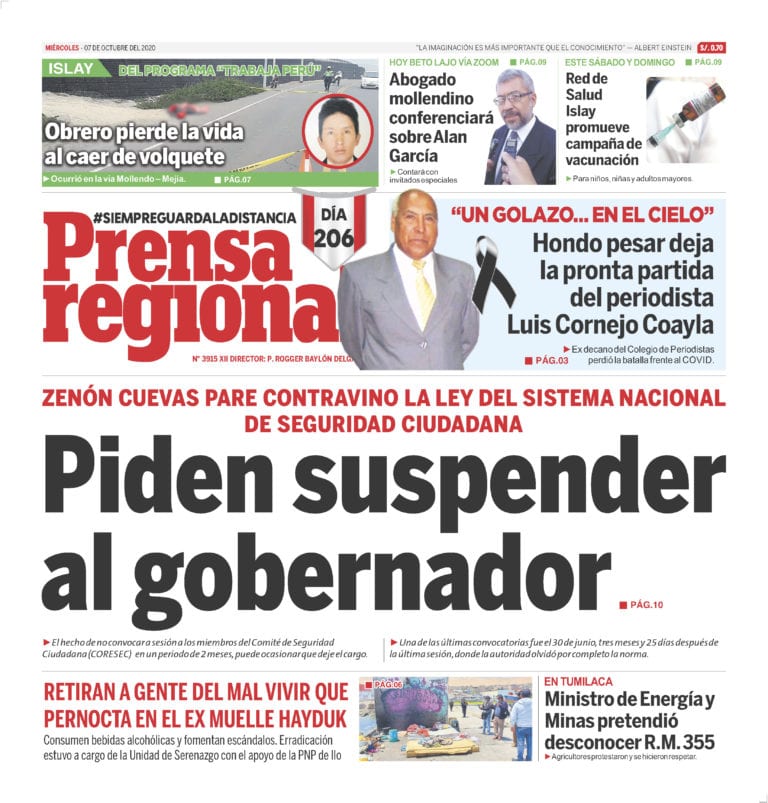 La Prensa Regional – Miércoles 7 de octubre del 2020