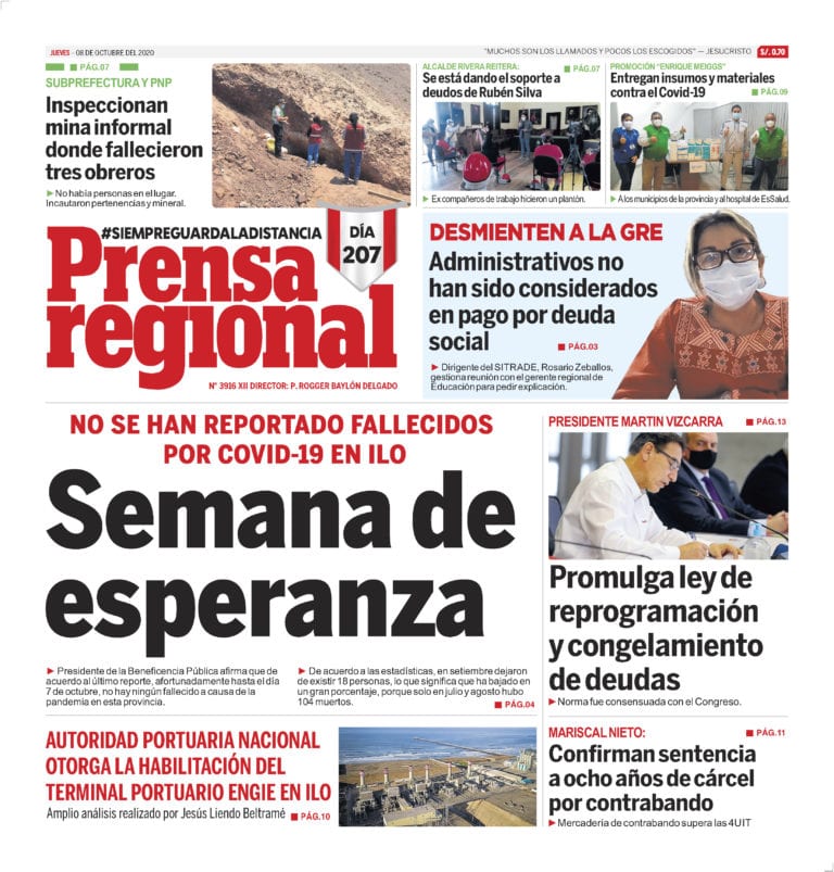 La Prensa Regional – Jueves 8 de octubre del 2020