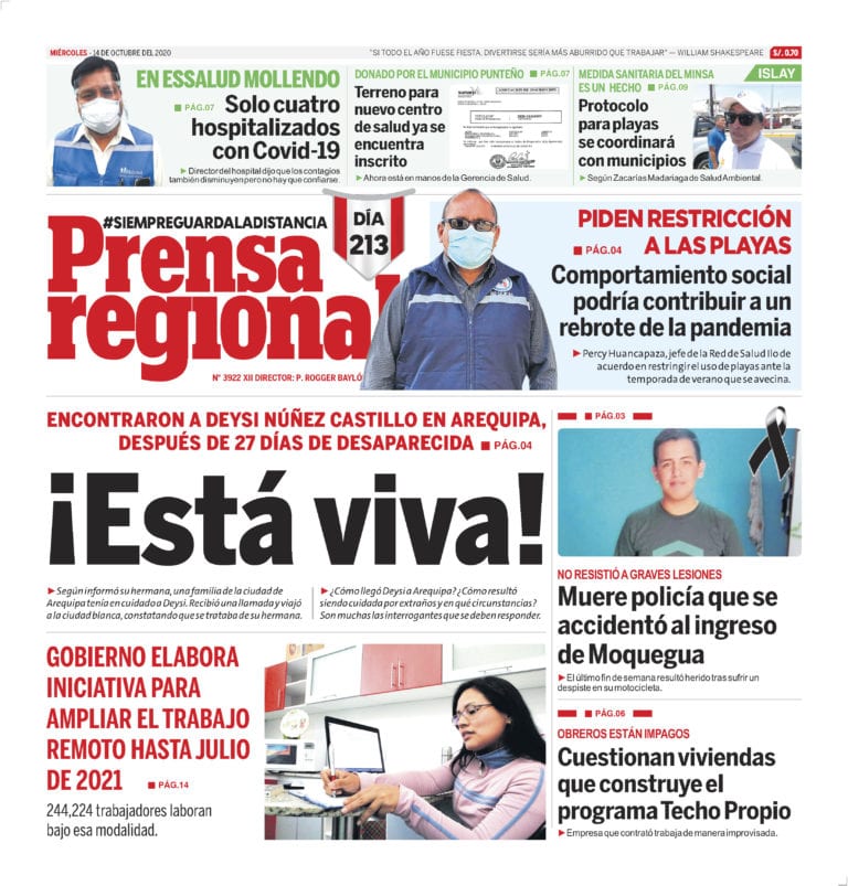 La Prensa Regional – Miércoles 14 de octubre del 2020