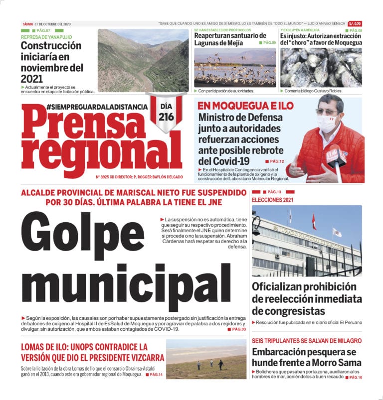 La Prensa Regional – Sábado 17 de octubre del 2020