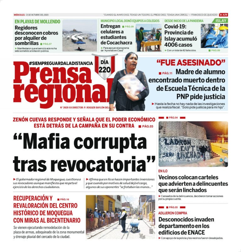 La Prensa Regional – Miércoles 21 de octubre del 2020
