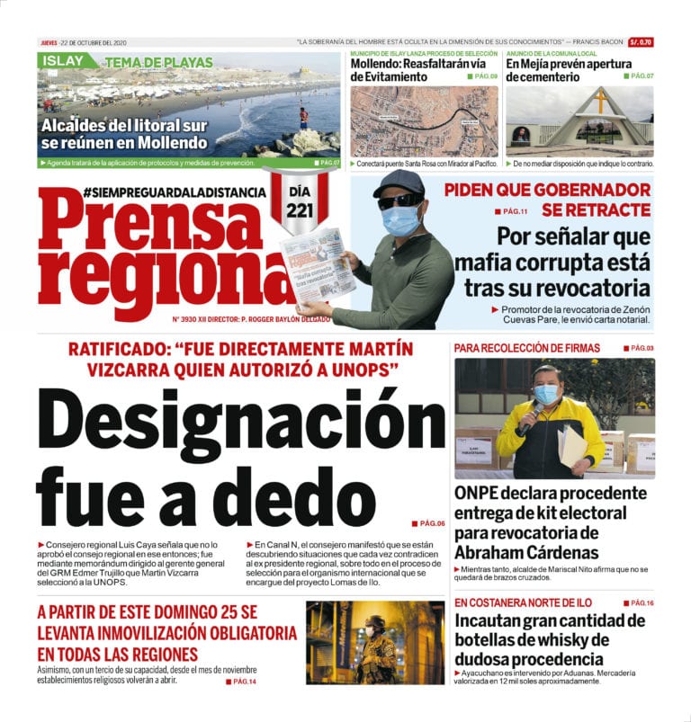 La Prensa Regional – Jueves 22 de octubre del 2020