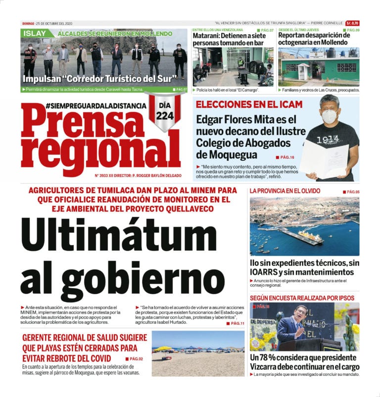 La Prensa Regional – Domingo 25 de octubre del 2020
