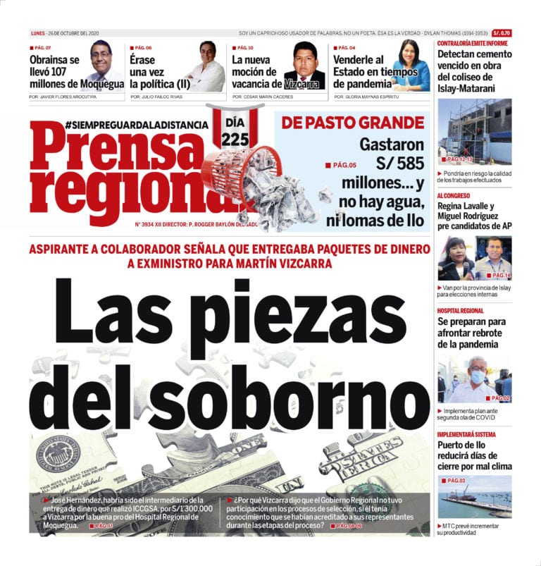 La Prensa Regional – Lunes 26 de octubre del 2020