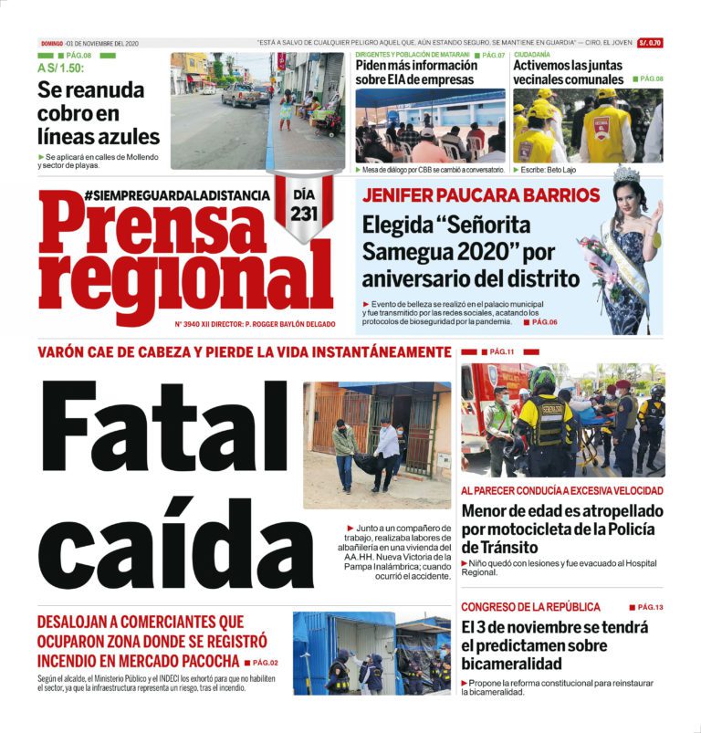 La Prensa Regional – Domingo 1 de noviembre del 2020