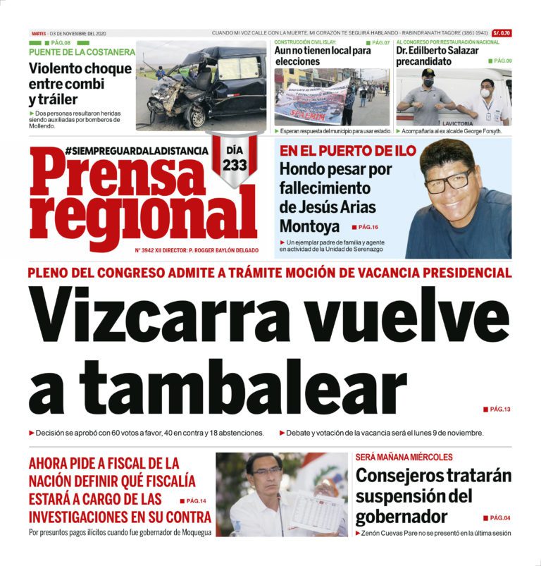 La Prensa Regional – Martes 3 de noviembre del 2020