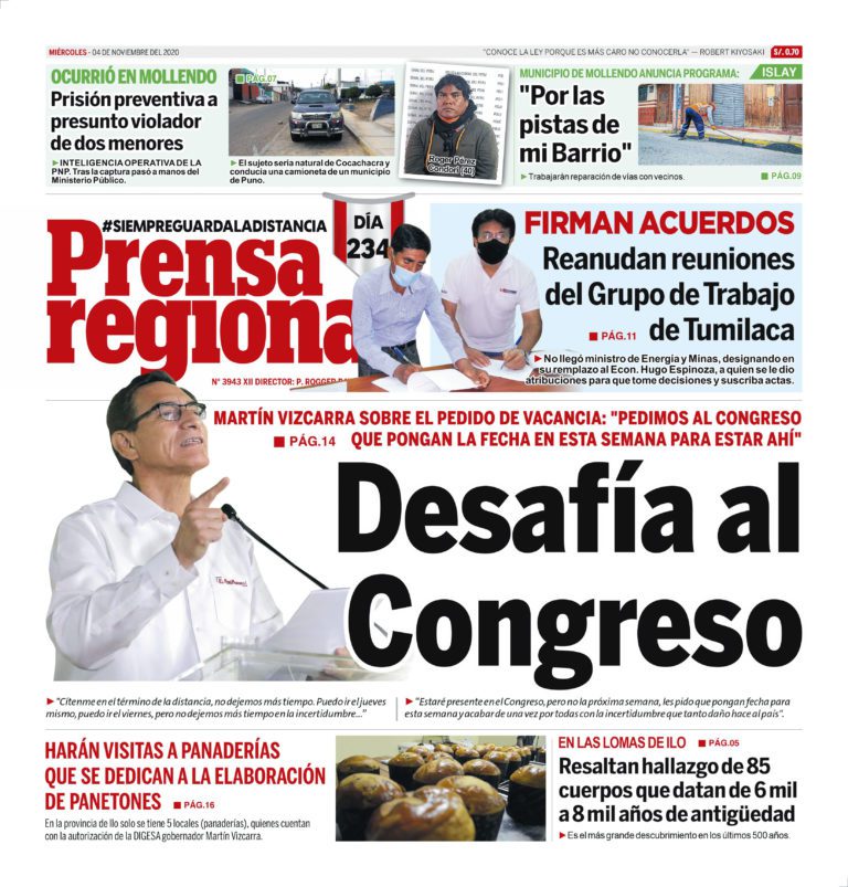 La Prensa Regional – Miércoles 4 de noviembre del 2020