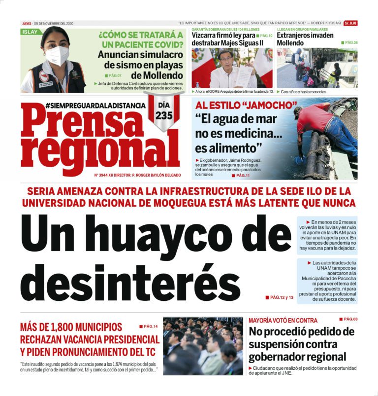 La Prensa Regional – Jueves 5 de noviembre del 2020