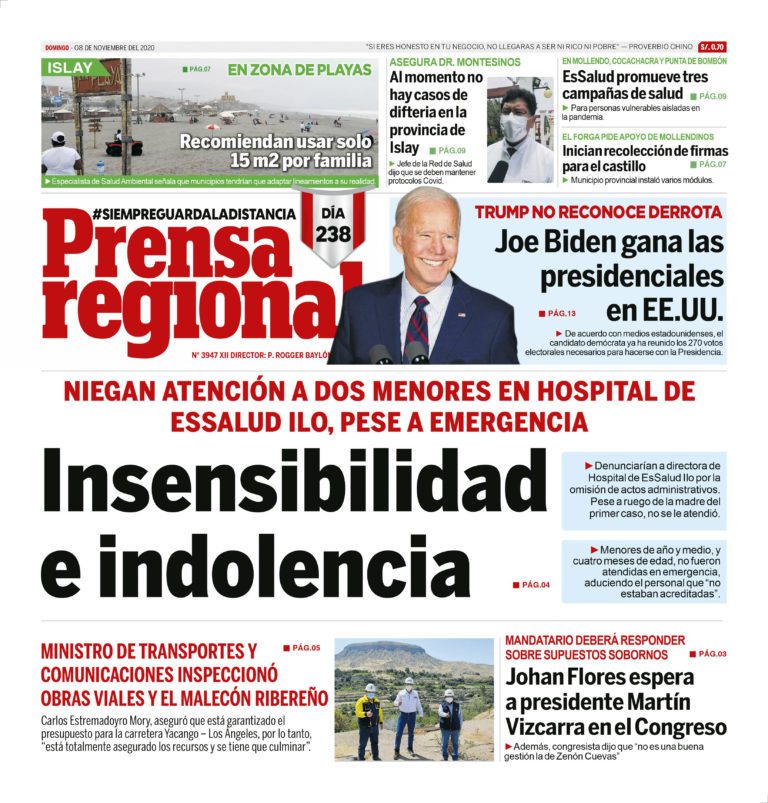 La Prensa Regional – Domingo 8 de noviembre del 2020
