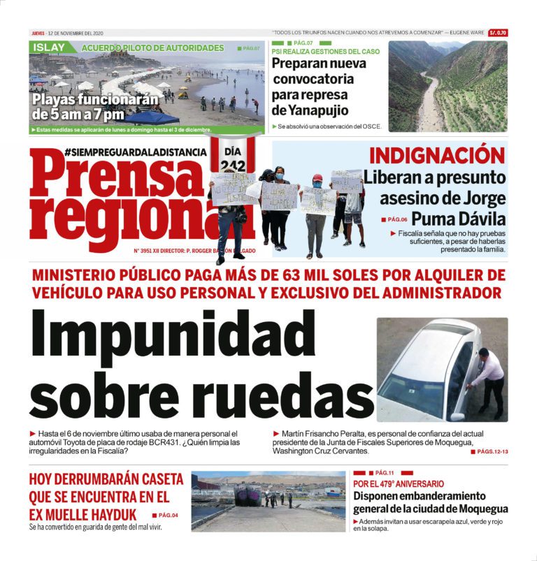 La Prensa Regional – Jueves 12 de noviembre del 2020