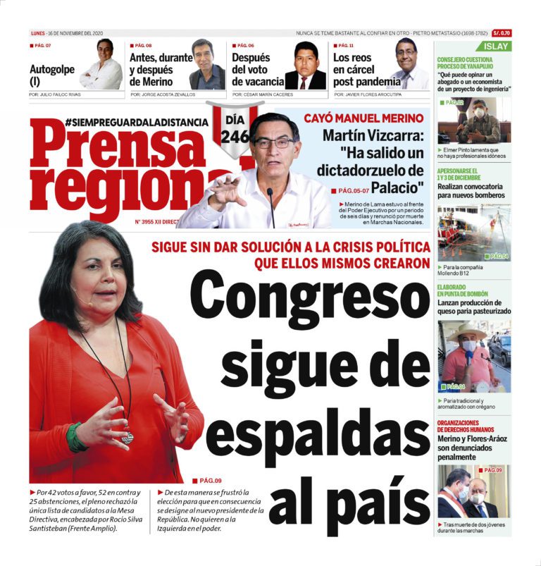 La Prensa Regional – Lunes 16 de noviembre del 2020