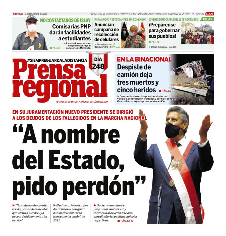 La Prensa Regional – Miércoles 18 de noviembre del 2020