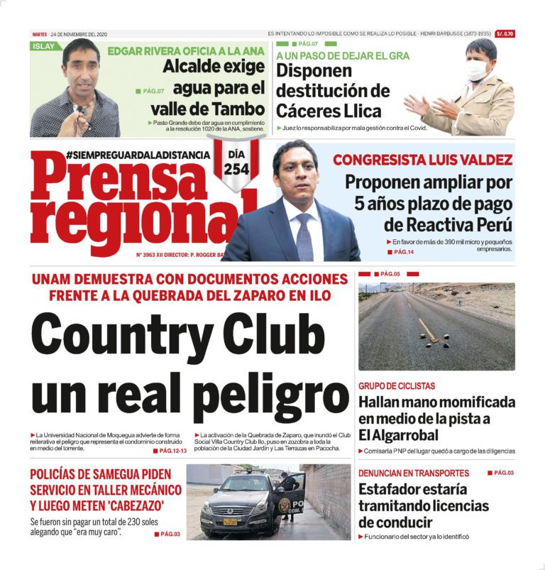La Prensa Regional – Martes 24 de noviembre del 2020