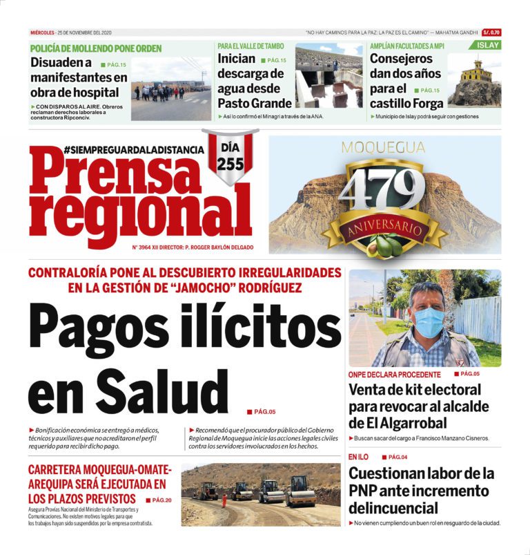 La Prensa Regional – Miércoles 25 de noviembre del 2020
